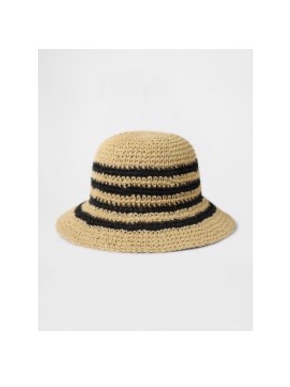 GAP Beige and Black Striped Woven Hat
